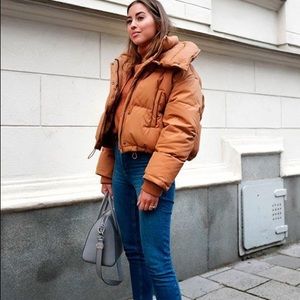 hm orange puffer jacket